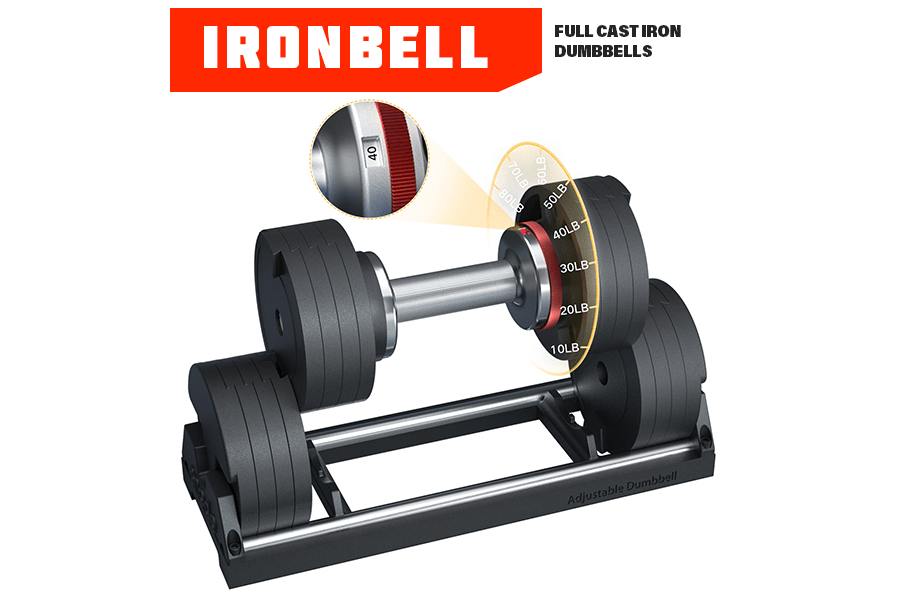 IRONBELL ADJUSTABLE DUMBBELL (PAIR) - Bolt Fitness Supply