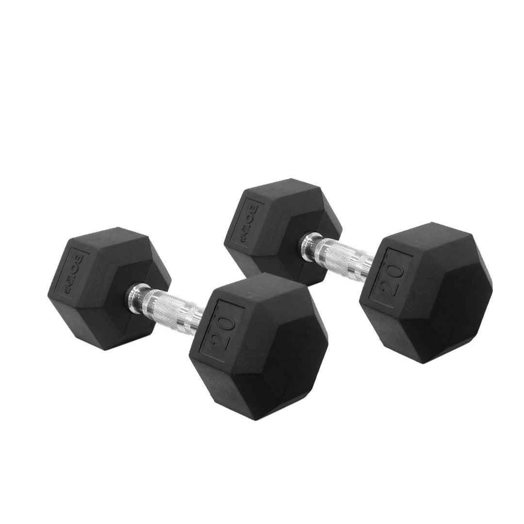 LONESTAR RUBBER HEX DUMBBELL (PAIRS) - Bolt Fitness Supply, LLC