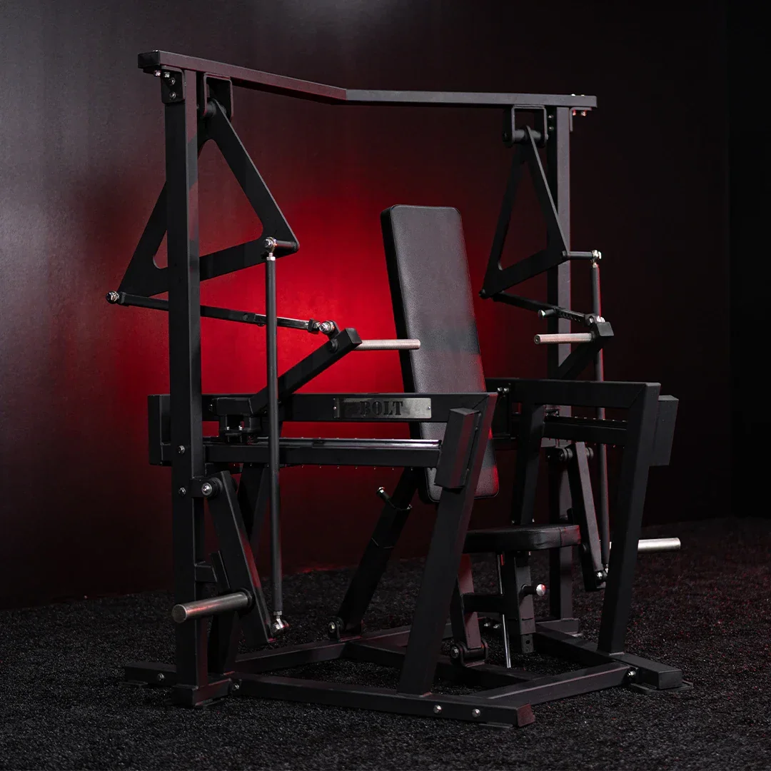 SORCERER PLATE LOADED RAIL SEATED CHEST PRESS - Bolt Fitness Supply, LLC