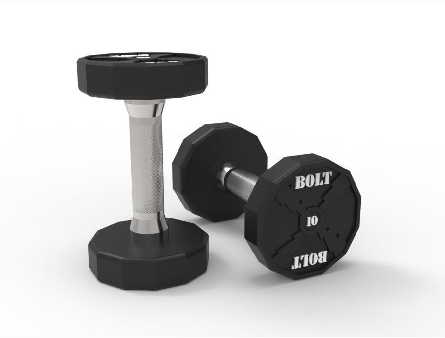 EVOLUTION URETHANE DUMBBELLS (DUMBELL RACK NOT INCLUDED) - Bolt Fitness Supply, LLC