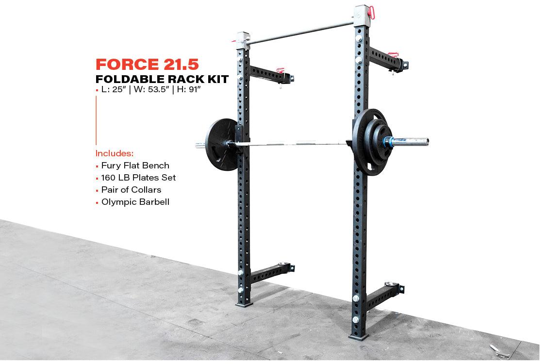 STORM SERIES 21.5 FORCE WALL MOUNTED COLLAPSIBLE HOME GYM PACKAGE - Bolt Fitness Supply