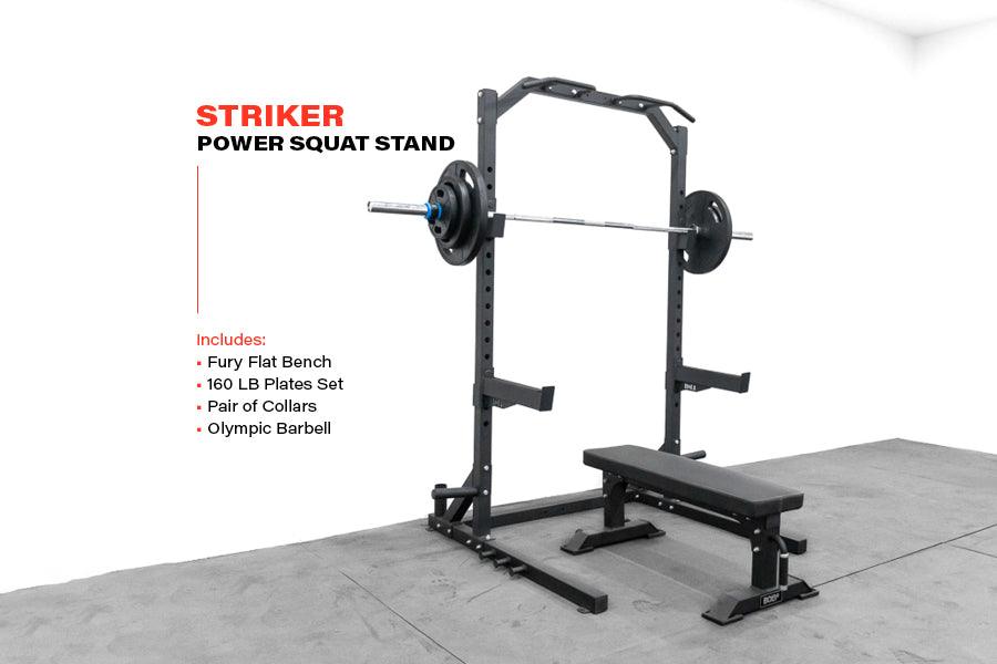 TEMPEST SERIES STRIKER POWER SQUAT STAND HOME GYM PACKAGE - Bolt Fitness Supply