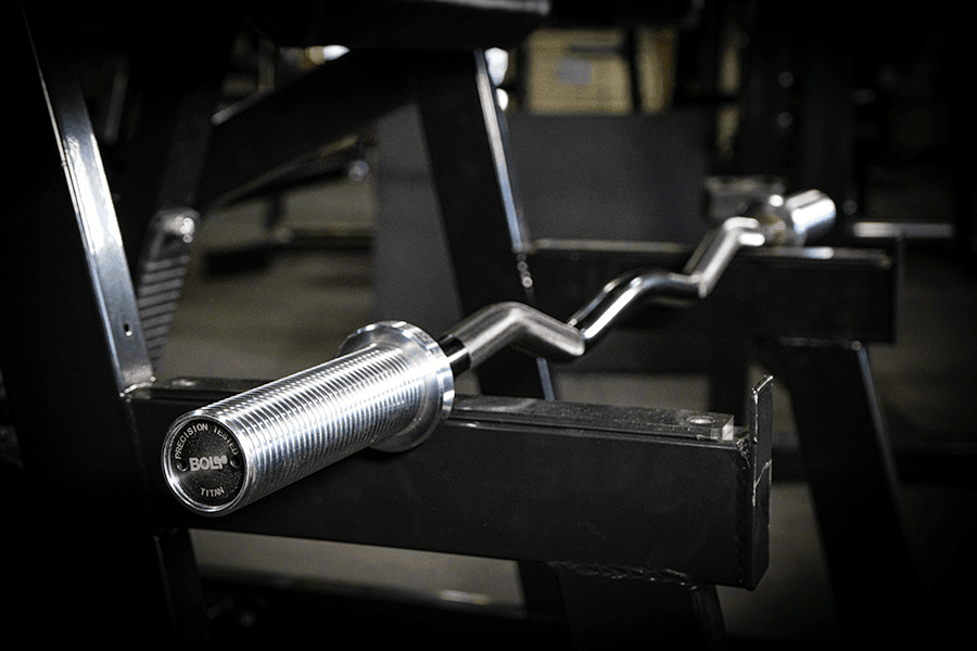 TITAN CURLING BAR BLACK ZINC SHAFT HARD CHROME SLEEVE - Bolt Fitness Supply, LLC