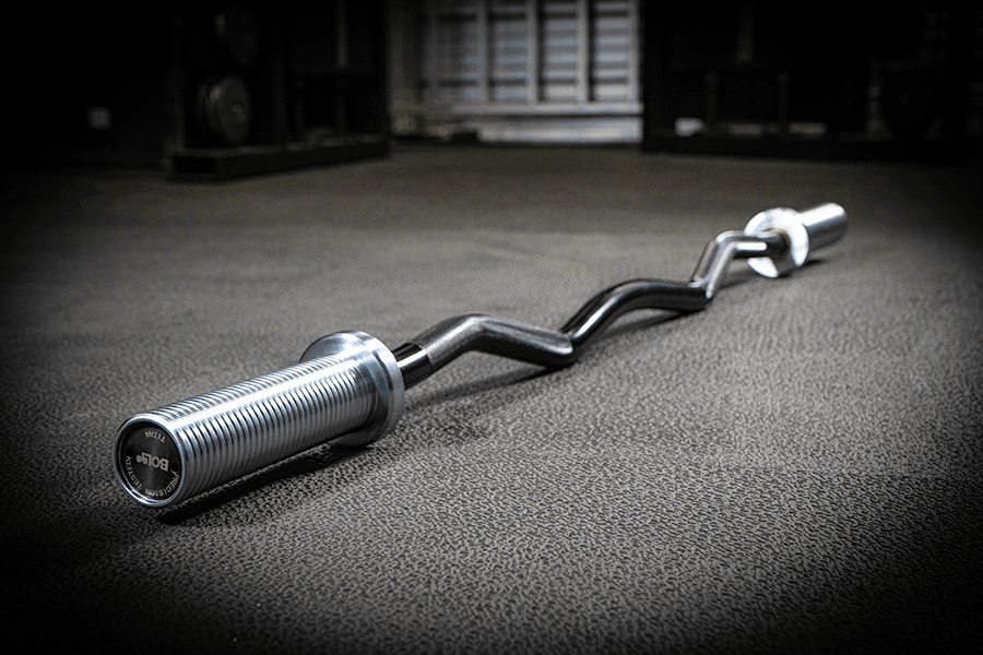 TITAN CURLING BAR BLACK ZINC SHAFT HARD CHROME SLEEVE - Bolt Fitness Supply, LLC