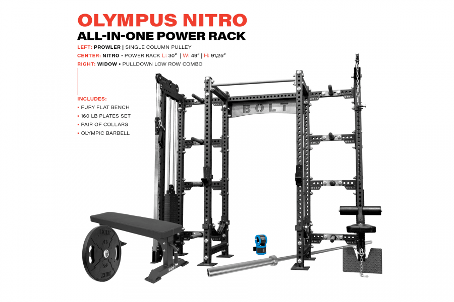 STORM SERIES OLYMPUS ALL-IN-ONE POWER RACK WITH NITRO HOME GYM PACKAGE - Bolt Fitness Supply, LLC