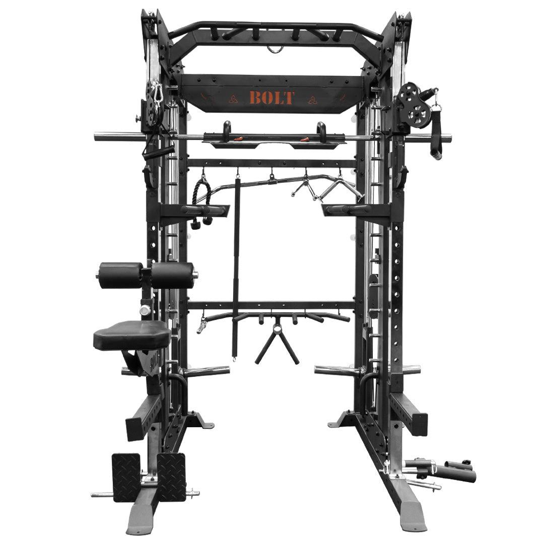 THUNDER SERIES BEAST PLATE LOADED ALL IN ONE MULTI-FUNCTION SMITH FUNCTIONAL POWER RACK COMBO - Bolt Fitness Supply