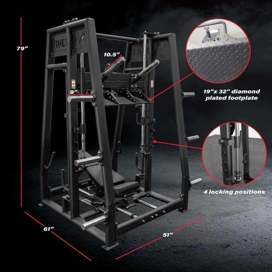DISCIPLE ADJUSTABLE VERTICAL LEG PRESS - Bolt Fitness Supply, LLC