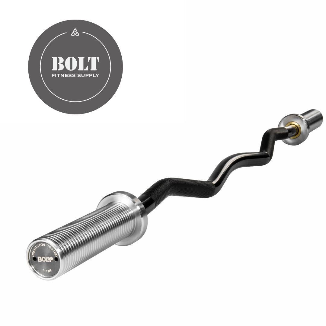 TITAN CURLING BAR BLACK ZINC SHAFT HARD CHROME SLEEVE Bolt Fitness Supply LLC