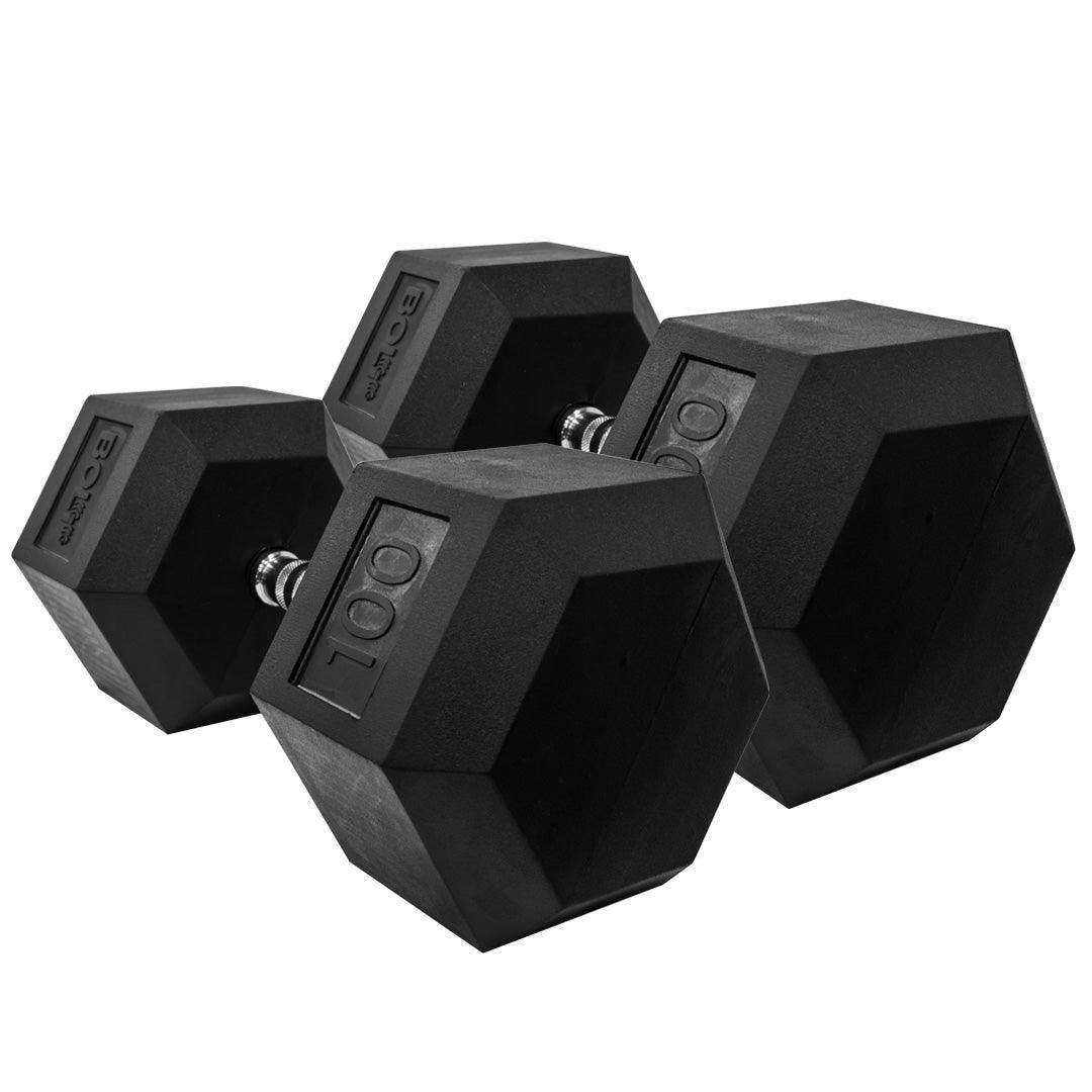 LONESTAR RUBBER HEX DUMBBELL (PAIR AND SETS) - Bolt Fitness Supply