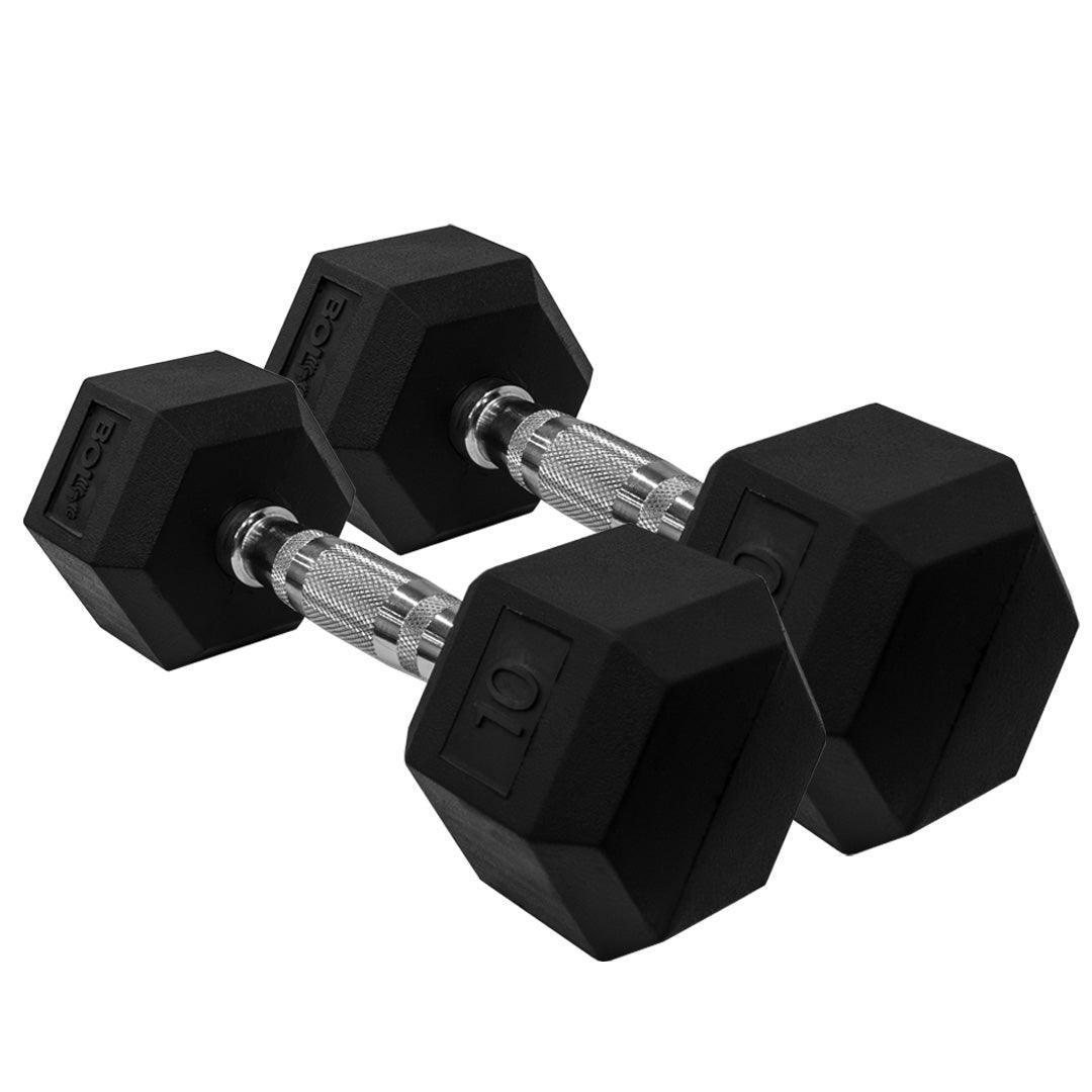 LONESTAR RUBBER HEX DUMBBELL (PAIR AND SETS) - Bolt Fitness Supply