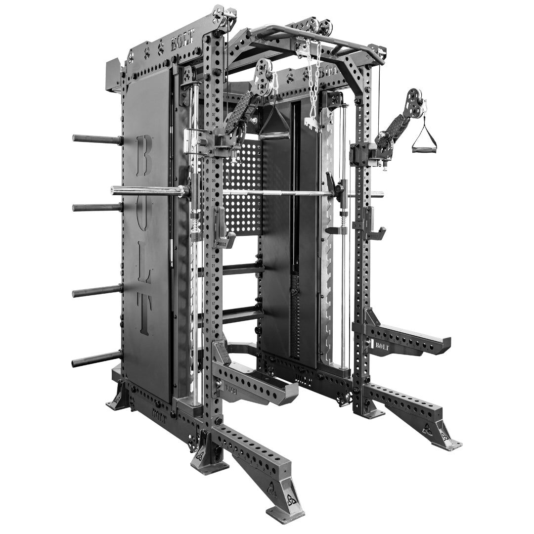 STORM SERIES FORTRESS MULTI FUNCTION COUNTERBALANCED SMITH MACHINE FUNCTIONAL TRAINER POWER RACK COMBO