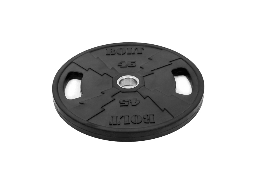 NEW LIGHTNING RUBBER COATED WEIGHT PLATES 45 LBS (PAIR) - Bolt Fitness Supply