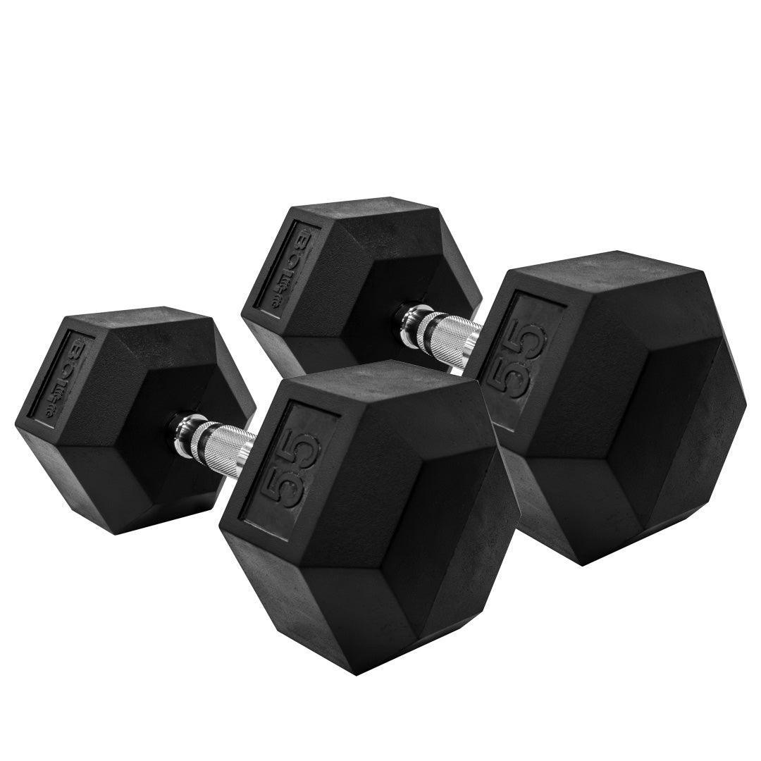 LONESTAR RUBBER HEX DUMBBELL (PAIR AND SETS) - Bolt Fitness Supply