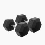 60 Pounds Rubber Hexagon Dumbbell