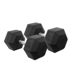 65 Pounds Rubber Hexagon Dumbbell