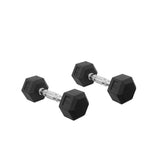 8 Pounds Rubber Hexagon Dumbbell