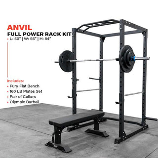 TEMPEST SERIES ANVIL FULL POWER RACK HOME GYM PACKAGE - Bolt Fitness Supply