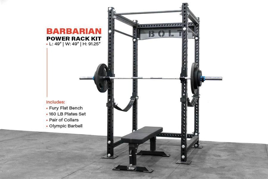 STORM SERIES BARBARIAN POWER RACK HOME GYM PACKAGE - Bolt Fitness Supply
