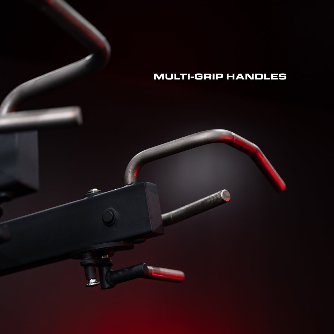 Undertaker Plate Loaded Standing Shoulder Press – detail multi-grip handles.