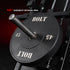 Close-up of a weight stack pin with 'Bolt' branding on a dark background