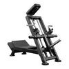 The General. A black plate loaded with a T-row Smith gym machine on a white background at 45-degree angles.