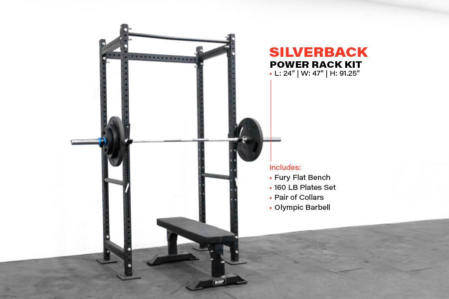 LIGHTNING SERIES SILVERBACK POWER RACK HOME GYM PACKAGE - Bolt Fitness Supply