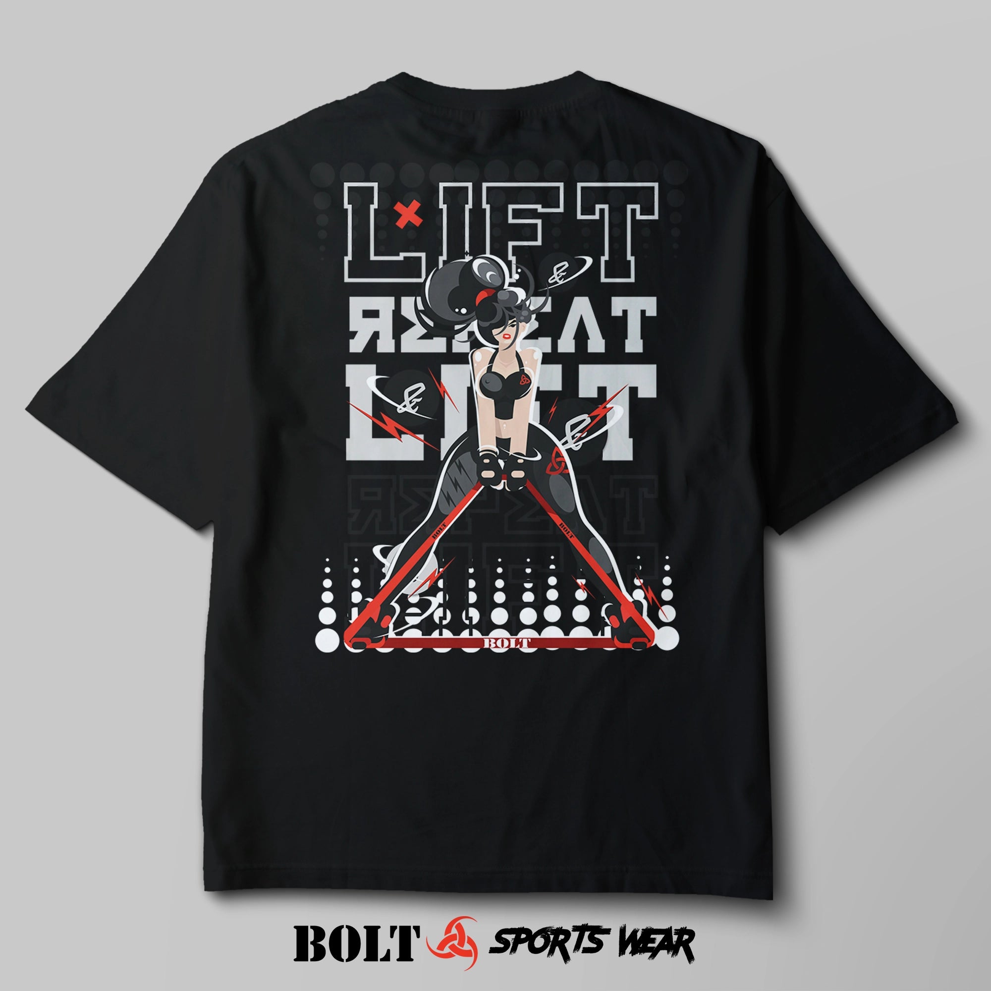 Bolt Sports Wear | Lift & Repeat - Graphic Tee on Shaka Wear