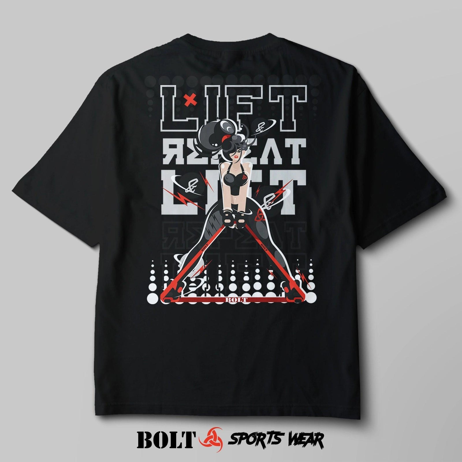 Bolt Sports Wear | Lift & Repeat - Graphic Tee on Shaka Wear