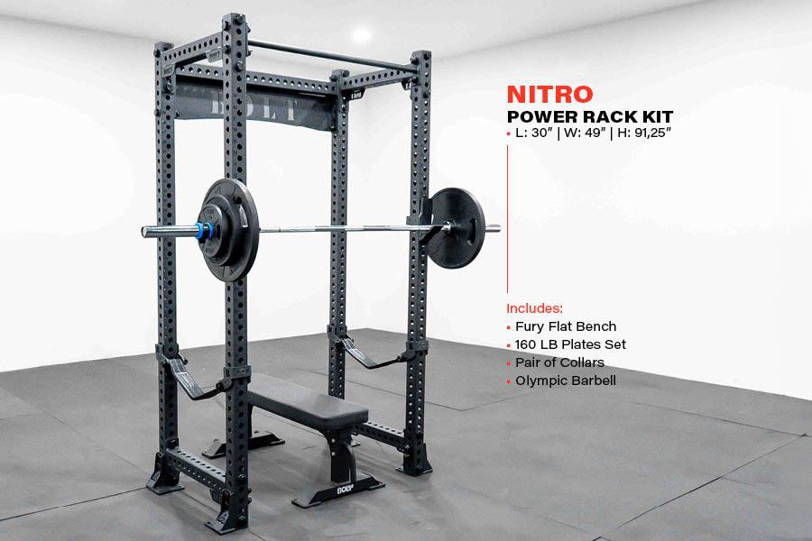 STORM SERIES NITRO POWER RACK HOME GYM PACKAGE - Bolt Fitness Supply
