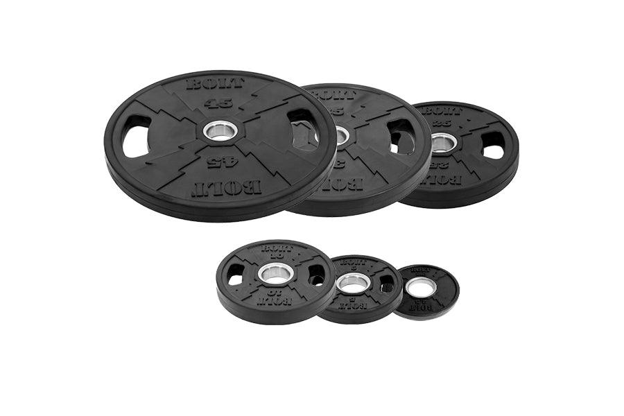 NEW LIGHTNING Rubber Coated Weight Plate Set 160 Lb - Bolt Fitness Supply