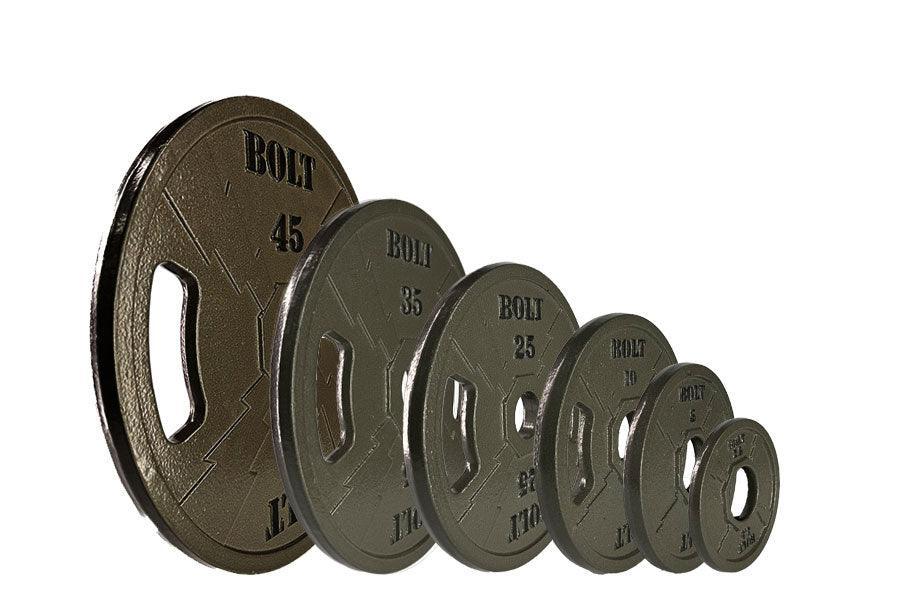 SURGE Olympic Cast Iron Weight Plates Set 315 Lb (GRAY) - Bolt Fitness Supply, LLC