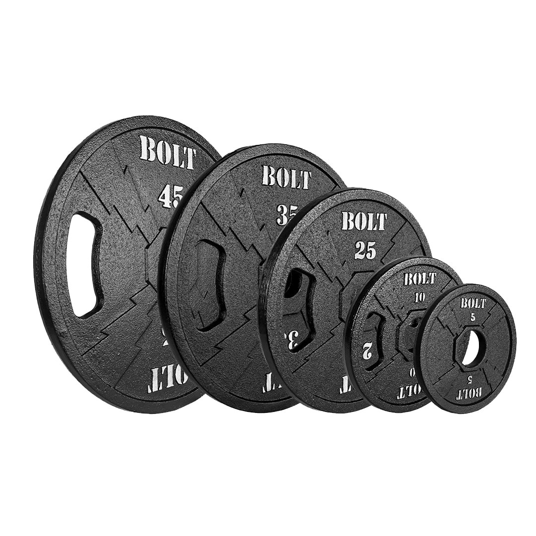 SURGE Olympic Cast Iron Weight Plates Set 355 Lb (BLACK)