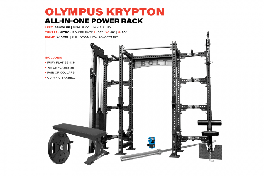 STORM SERIES OLYMPUS ALL-IN-ONE POWER RACK WITH KRYPTON HOME GYM PACKAGE - Bolt Fitness Supply, LLC